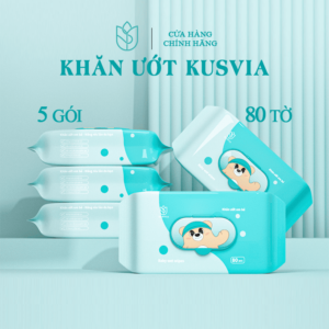 [KUSVIA] Thùng 5 Gói Khăn Giấy Ướt Đa Năng 80 Tờ Cho Bé Và Mọi Nhà