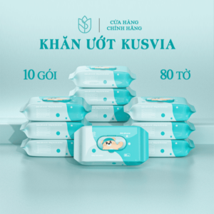 [KUSVIA] Thùng 10 Gói Khăn Giấy Ướt Đa Năng 80 Tờ Cho Bé Và Mọi Nhà