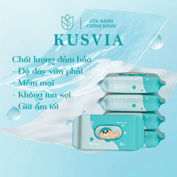 [KUSVIA] Thùng 10 Gói Khăn Giấy Ướt Đa Năng 80 Tờ Cho Bé Và Mọi Nhà - Hình ảnh 2